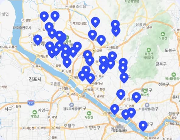 서울 서북부(은평·마포·서대문)와 고양·일산·파주를 잇는 셔틀 정류장 지도